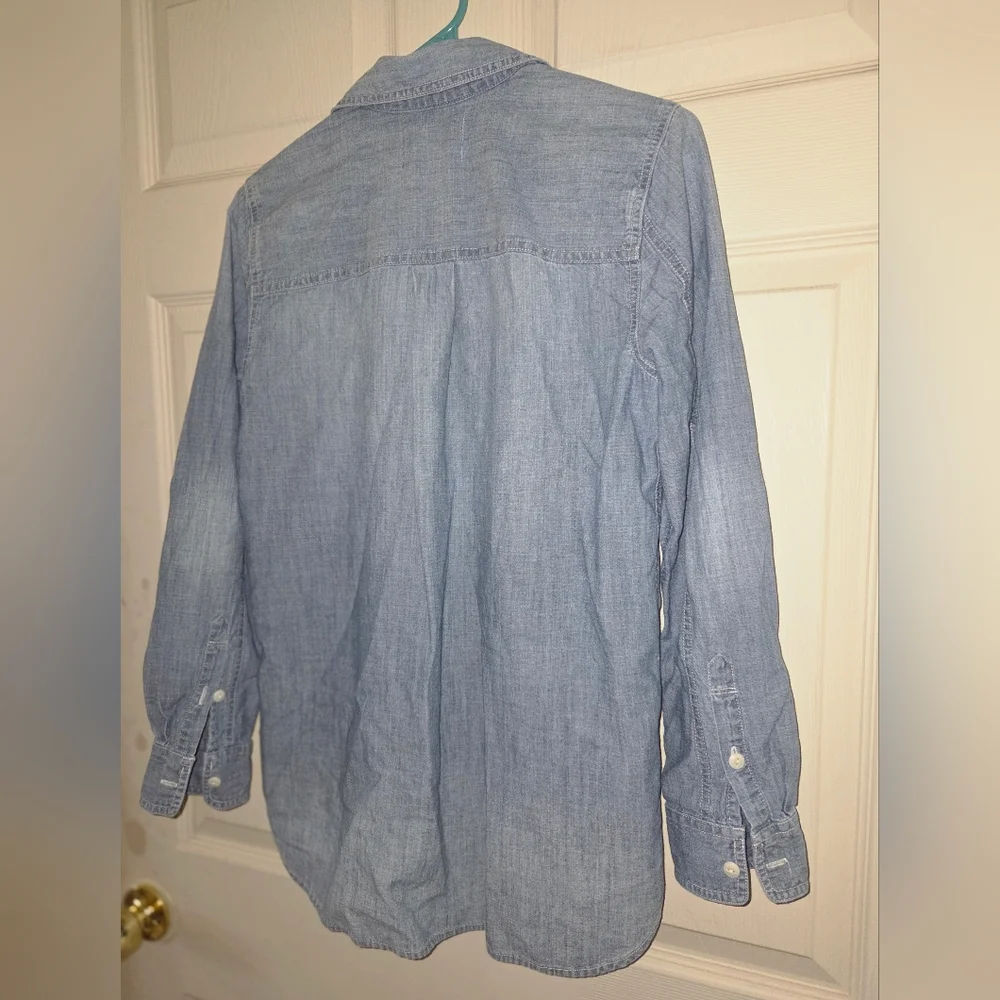 Women's Madewell 100% Cotton Light Blue Denim Shirt Size Small - Picture 5 of 10